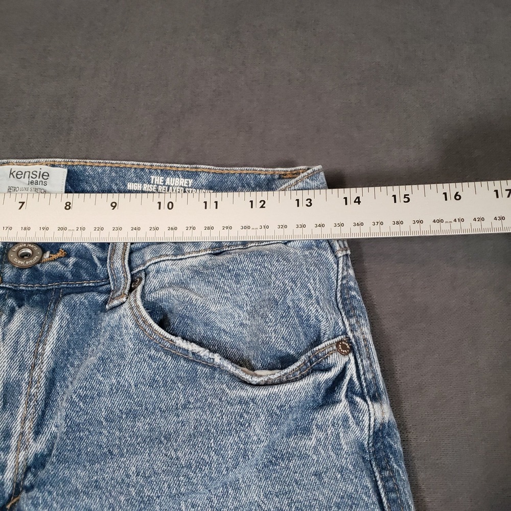 Kensie Jeans The Aubrey Womens 4/27 Blue High Rise Relaxed Straight Leg - Picture 8 of 9